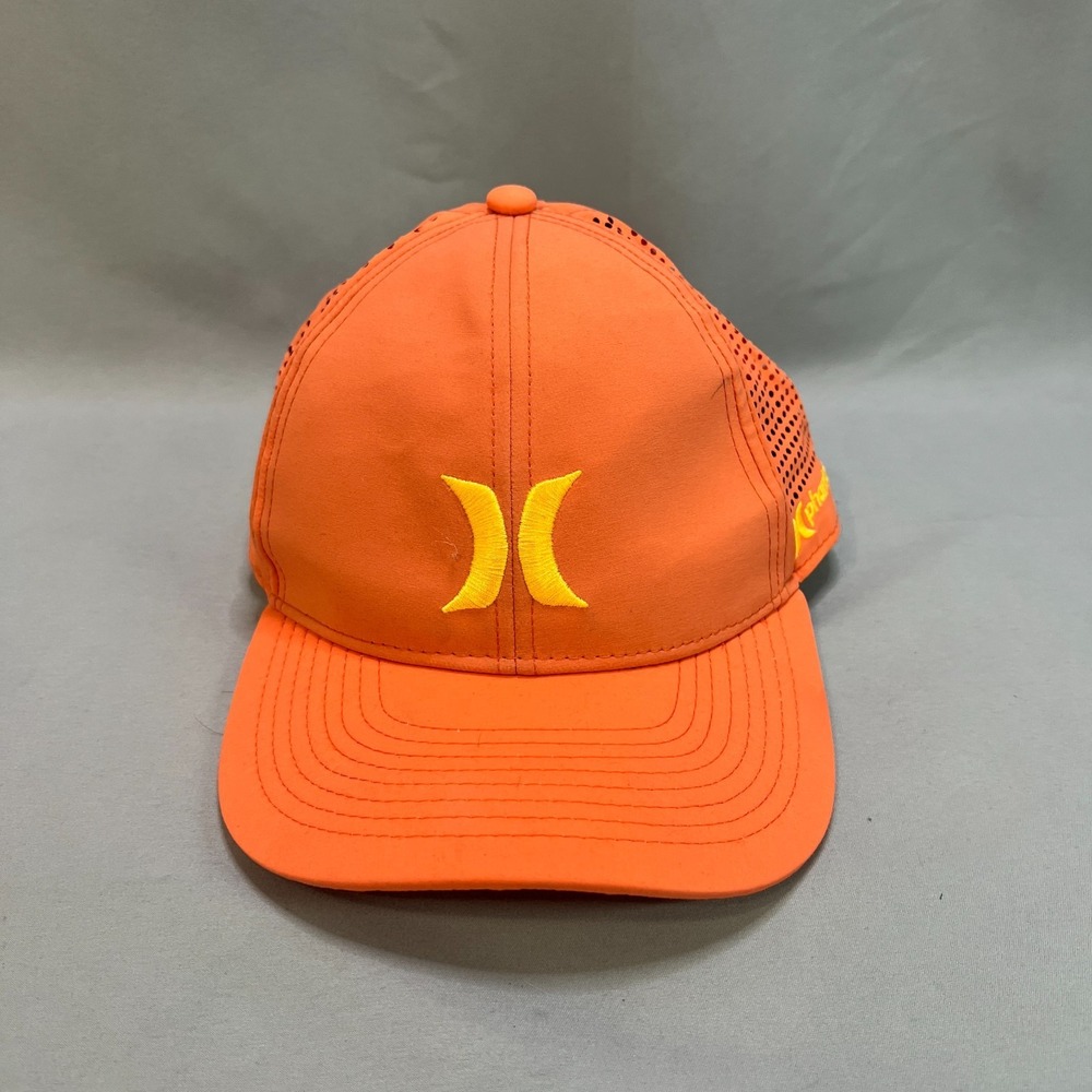 Hurley High Icon Trucker Hat Youth One Size Orange Embroidered Logo Meshback